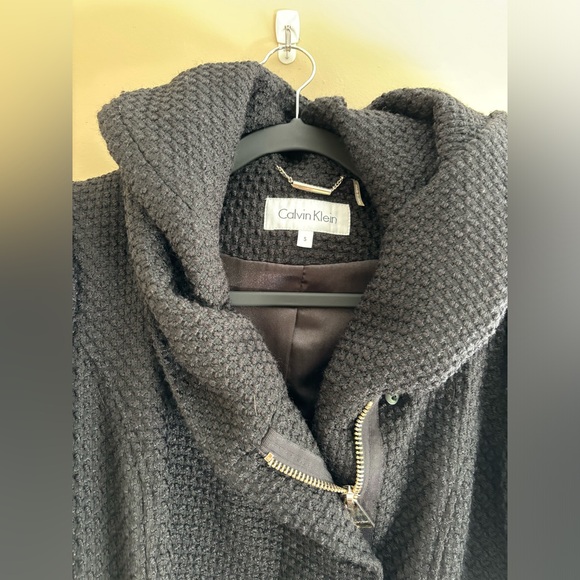 {Calvin Klein} black belted jacket rn#54163 new with tags women's size small - Picture 3 of 14